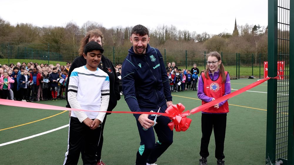 Stoke City FC - Stevens opens multi-purpose sports pitch at local ...