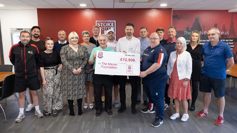 Stoke City FC - Sizeable donation presented to The Macari Centre